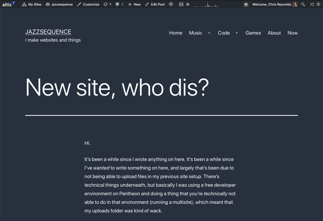 New site, who dis?